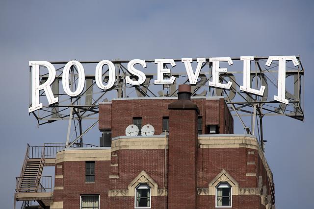 Seattle, Washington Roosevelt Hotel sign