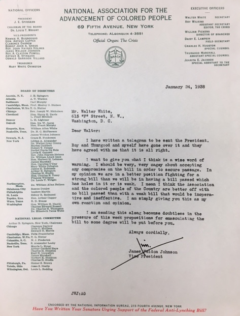 NAACP letter Jan 1938