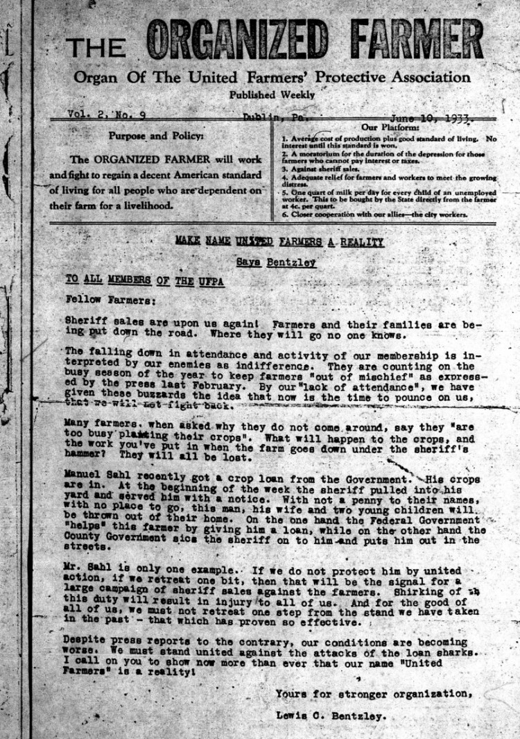 UFPA Newsletter 1933